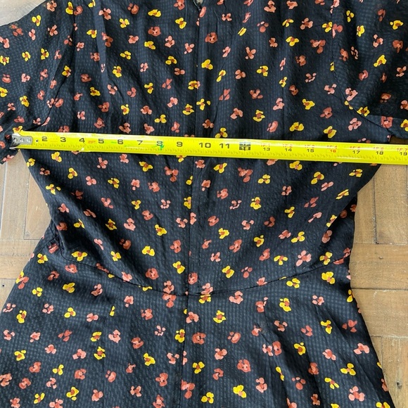 Madewell silk button front swing mini dress feline floral fit and flare size 6 - Picture 9 of 10